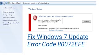 Windows 7 Update Error Code 80072EFE Problem Fixed [upl. by Grae]