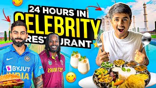 Eating At Celebrity Restaurants 👩‍🍳 For 24 Hours⏰ Challenge  Mann Vlogs [upl. by Nies]