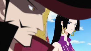 BOA HANCOCK MEETING MIHAWK Personally Mihawk Attacks Whitebeard One Piece Dubbed English [upl. by Eelana589]