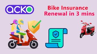 Acko Bike insurance Renewal in 3 mins  Two wheeler insuranceKYC not needed allrounders4485 [upl. by Sueaddaht]