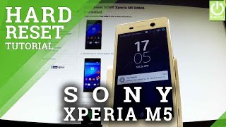 Hard Reset Code in SONY Xperia M5 E5606  SONY Factory Reset [upl. by Ahar]