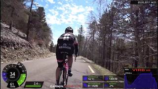 90 Minute Snow Cycling Uphill Training Mont Ventoux France Full HD Video [upl. by Enicul]