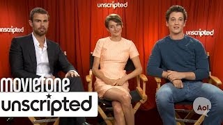 Divergent  Unscripted  Shailene Woodley Miles Teller Theo James [upl. by Marmawke863]