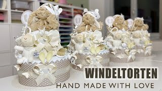 DIY Windeltorten neutral 1114 Baby Geschenke zur Geburt Babyparty Diaper Cake Baby Shower Gifts [upl. by Estes]