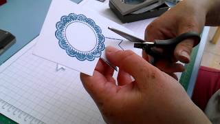 How to make a stampin up blue ribbon rosette [upl. by Karub]