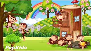 Five Little Monkeys  Five Little Monkeys Jumping On The Bed  Nursery Rhymes  Popkids125 [upl. by Haas]