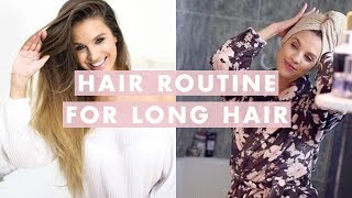 Hair Routine for Long Hair How To Wash Dry and Style  Luxy Hair [upl. by Mlawsky]