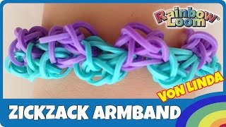 Rainbow Loom Zickzack Armband von Linda deutsche Anleitung [upl. by Enyak]