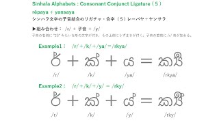 Sinhala Alphabet 67 Consonant Conjunct Ligatures5 〜シンハラ文字を覚えよう！スリランカのシンハラ語 [upl. by Nils128]