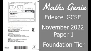 Edexcel Foundation Paper 1 November 2022 Exam Walkthrough [upl. by Macnair]