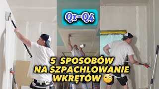 5 sposobów na szpachlowanie wkrętów🧐  fugowanie płyt✌️ [upl. by Anassor]