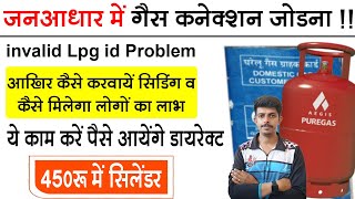 Jan Aadhar Lpg id Seeding  invalid lpg id error  How to Link Gas Dairy in Jan Aadhar Card [upl. by Aetnahc]