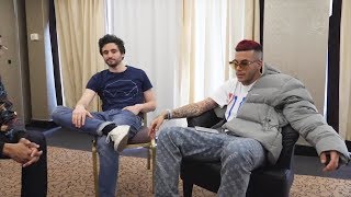 Sfera Ebbasta ascolta la sua stessa canzone durante un intervista [upl. by Kinnard]