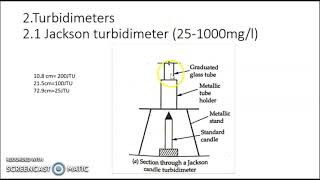 turbidity and its measurement  turbidity rod  Jacksons and Baylis turbidimeter  Nephelometers [upl. by Drawd]