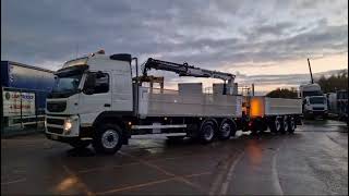 Volvo FM 450 6x2 Flatbed Brick Grab Drawbar KM63 ZZL  Law Trucks [upl. by Lyndsay]