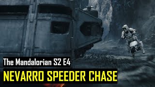 The Mandalorian S2E4 Nevarro Speeder Chase Scene [upl. by Erroll]