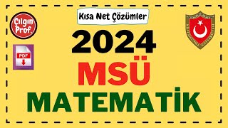 2024 MSÜ MATEMATİK PDF  2024 MSÜ Matematik Soru Çözümleri 120 [upl. by Ammadas]