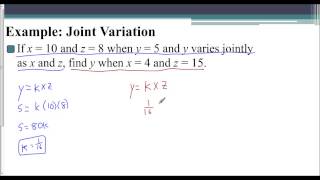 Lesson 95  Joint Variation Examples [upl. by Sire]