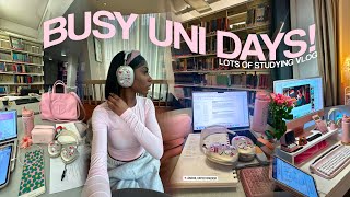 study vlog ☁️ busy uni days productive study tips student success at london college 2024 [upl. by Moselle]