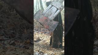 Throwing a custom 30lb double sided axe axethrowing knifethrowing throwingaxe axe customweapons [upl. by Valentine]