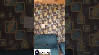 Wallpaper fixing interiordesignviralshorts interiordesignartificialgrass diwali [upl. by Aisaim]