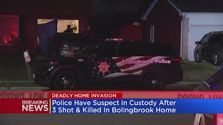 Suspect in custody after 3 shot and killed in Bolingbrook home [upl. by Kihtrak]