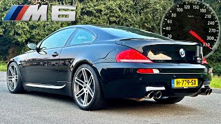 BMW M6 V10 550HP  330KMH REVIEW on UNLIMITED AUTOBAHN [upl. by Yreved]