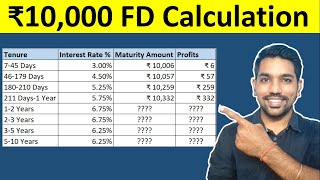 FD Interest Calculation Examples  ₹10000 for next 5 Years  Fixed Deposit Calculator [upl. by Rehnberg]