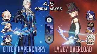 Otter Hypercarry amp Lyney Overload  45 Spiral Abyss  Genshin Impact [upl. by Kcirdnekel]