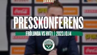 Presskonferensen efter Frölunda  HV71 [upl. by Acisej192]