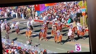 Los Hermanos Bañuelos Charro Team from Altadena CA in the 2020 Rose Parade on KTLA 5 [upl. by Eadrahc918]