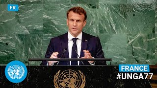 Français 🇫🇷 France  President Addresses United Nations General Debate 77th Session  UNGA [upl. by Ardeen122]