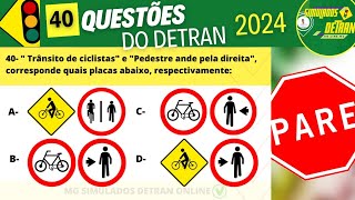 Questões da Prova teórica do Detran 2024 prova do detran 2024 simuladodetran2024 [upl. by Kaufman]