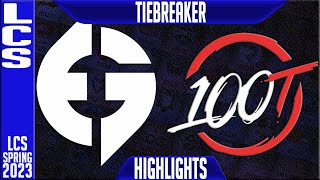 EG vs 100 Highlights  LCS Spring 2023 TIEBREAKER  Evil Geniuses vs 100 Thieves [upl. by Attelocin]