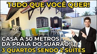 CASA 50 METROS DA PRAIA EM ITANHAÉM LITORAL SUL DE SP 3 DORMITÓRIOS NO SUARÃO  R 440 MIL [upl. by Natsuj]