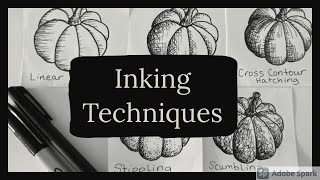 Inking Techniques Hatching Stippling Scumbling Tutorial [upl. by Ogg]