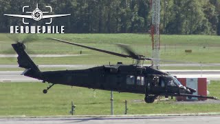 Trio of 160th SOAR MH60M Black Hawks Start Up amp Depart from TriCities Airport TRI19Oct21 [upl. by Ynafets46]