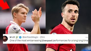 FOOTBALL FANS REACT TO LIVERPOOL LOSS TO ARSENAL  ARSENAL VS LIVERPOOL 31 REACTIONS [upl. by Alleunamme]