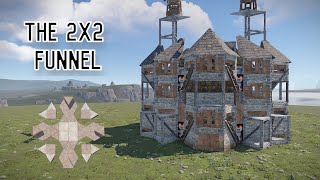 The 2x2 Funnel  Cheap amp Defendable DuoQuad 2x2 Main Base RUST 2023 [upl. by Adelia481]