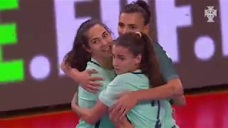 SNA Futsal Fem Portugal goleia Sérvia 110 no fecho do apuramento para o Europeu [upl. by Ahsilrae]