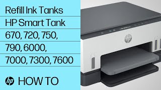 Refilling the Ink Tanks  HP Smart Tank 670 720 750 790 6000 7000 7300 7600 Ps  HP Support [upl. by Etnor]