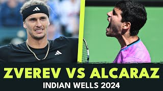 Alexander Zverev vs Carlos Alcaraz vs Bee Invasion  Indian Wells 2024 Highlights [upl. by Wyly]