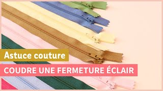 Astuce couture  coudre une fermeture éclair [upl. by Nydnarb854]