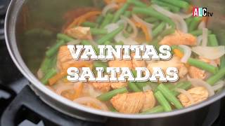 Recetario ALC l Vainitas salteadas con pollo [upl. by Verity]