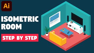 Isometric room  Illustrator CC tutorial STEP BY STEP [upl. by Hale]