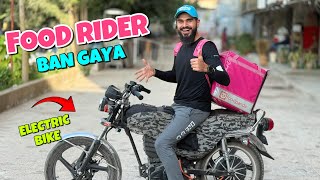 I become food delivery rider for a day on electric bike 🤑 kitne paise kamae [upl. by Anelam]