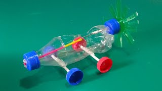 Make Propeller Cars form plastic bottles  Rubber band Car kaise banaye  Science Project [upl. by Joni148]