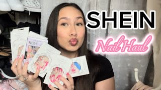 SHEIN Haul  PRESS ON NAILS [upl. by Ecirtahs964]