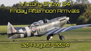 Victory Show 24 The Friday late afternoon arrivals C47DC3 Spitfire and Mustang aviation [upl. by Ardnod994]