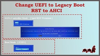 Change UEFI to Legacy boot  greyed out  RST to AHCI without reinstalling Windows 10 [upl. by Adelice]